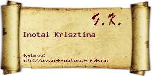 Inotai Krisztina névjegykártya